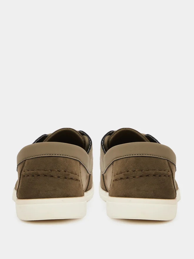 Styli brown Styli Men Faux Suede Lace-Up Casual Loafers for Men | Best Price UAE