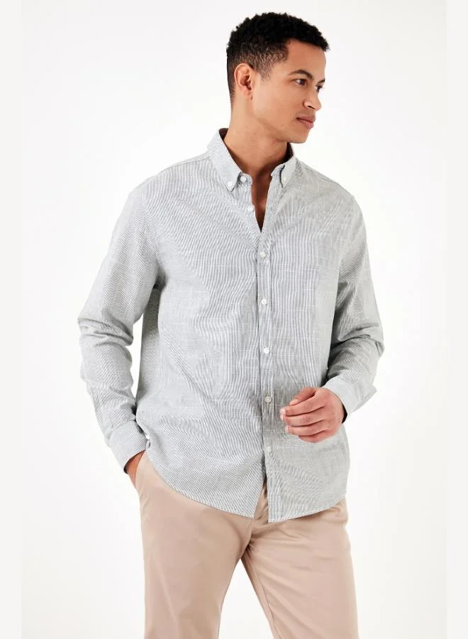 Buratti  Buratti Cotton Regular Fit Button-Down Collar Shirt Men's SHIRT CF24S116488 for Men | Best Price UAE