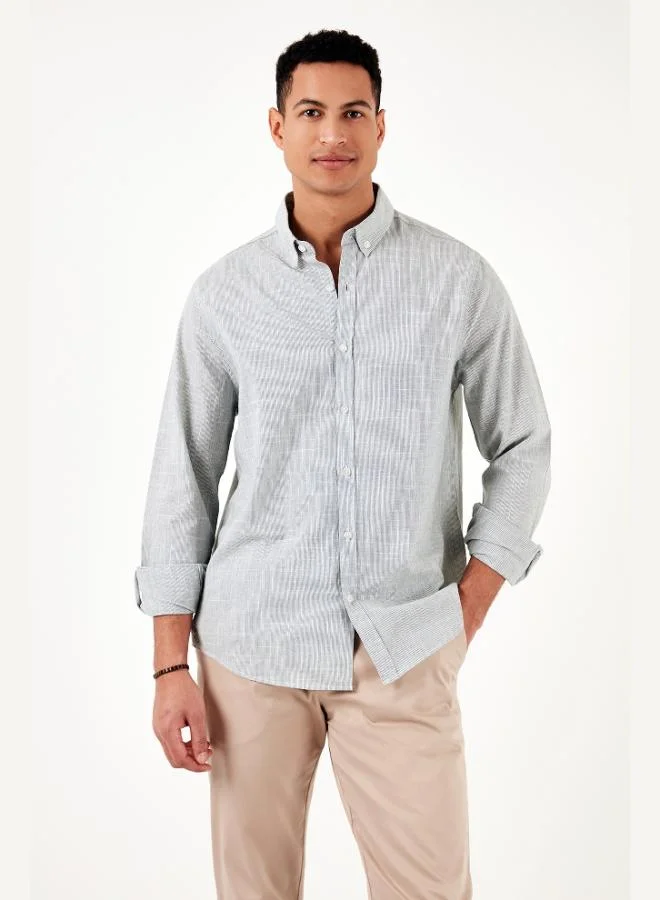 Buratti  Buratti Cotton Regular Fit Button-Down Collar Shirt Men's SHIRT CF24S116488 for Men | Best Price UAE