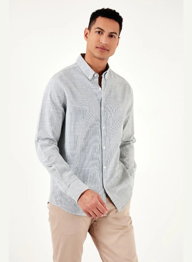 Buratti  Buratti Cotton Regular Fit Button-Down Collar Shirt Men's SHIRT CF24S116488 for Men | Best Price UAE