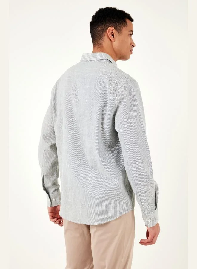 Buratti  Buratti Cotton Regular Fit Button-Down Collar Shirt Men's SHIRT CF24S116488 for Men | Best Price UAE