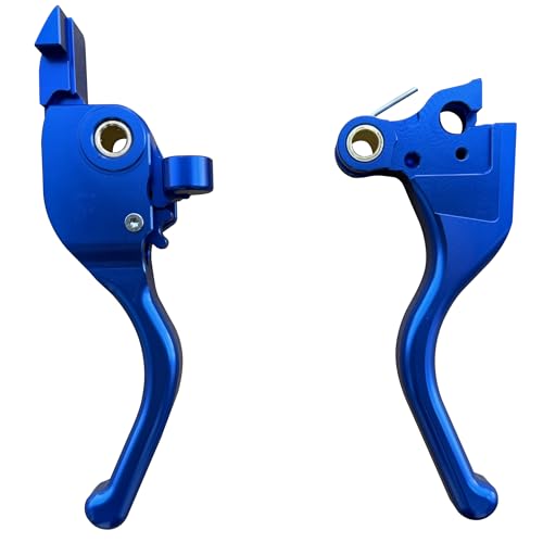 COKTNNI Motorcycle 3 Finger Clutch Brake Lever CNC Short Hand Clutch Brake Lever Fit for 20242025 Harley Road Glide Street Glide Road Glide CVO Road Glide ST Blue - Image 1