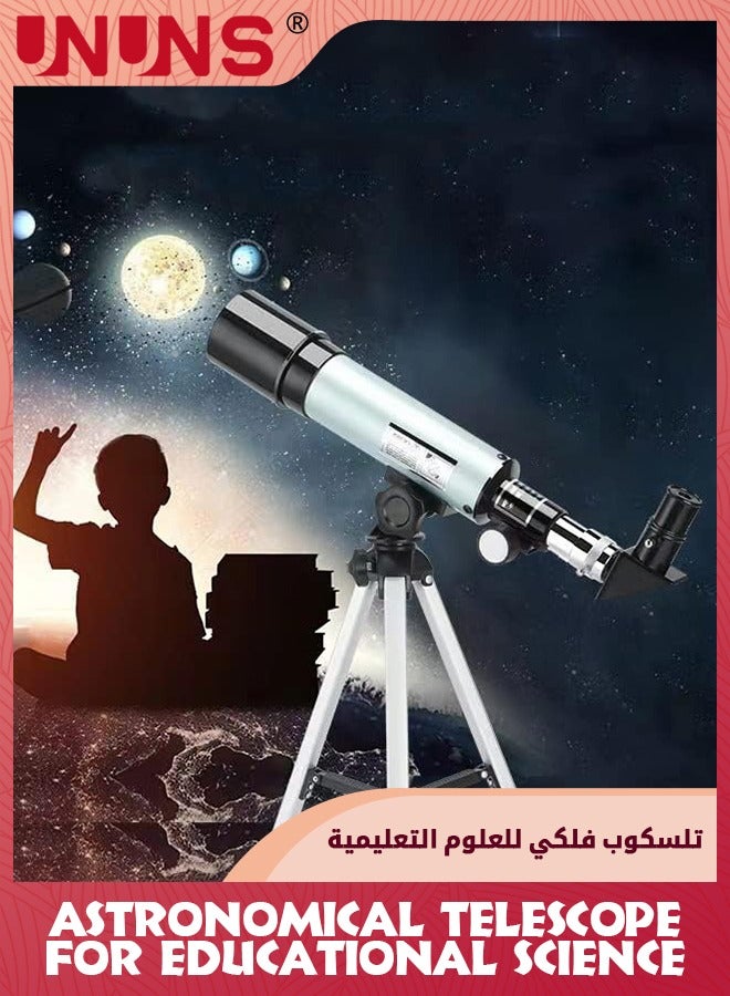 تلسكوب فلكي، تلسكوب فلكي بتكبير 90 ضعفًا، تلسكوب قمري لتعليم العلوم للأطفال، تلسكوب انكسار محمول لمراقبة الأبراج الفلكية والأنشطة الخارجية