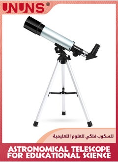 UNUNS تلسكوب فلكي، تلسكوب فلكي بتكبير 90 ضعفًا، تلسكوب قمري لتعليم العلوم للأطفال، تلسكوب انكسار محمول لمراقبة الأبراج الفلكية والأنشطة الخارجية  - Image 1