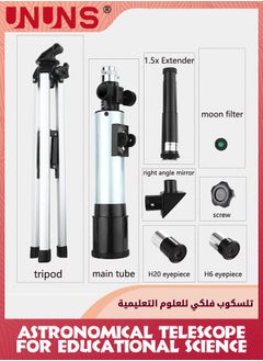 UNUNS Astronomical Telescope,90x Magnification Astronomy Telescope,Lunar Telescope For Kids Educational Science,Portable Refracting Telescope For Observing Stargazing Constellations Outdoor Activities  - Image 4