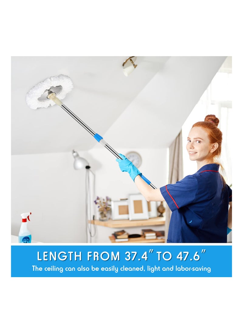 Excefore - Mop Replacement Handle,  360 Degree Mop Handle Replacement  Rotating Stick, Household Cleaning Accessories for Floor Cleaning(Blue) - Image 1