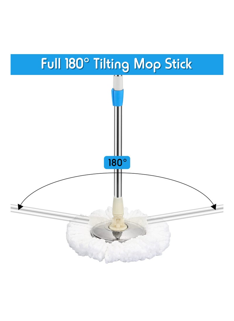 Excefore - Mop Replacement Handle,  360 Degree Mop Handle Replacement  Rotating Stick, Household Cleaning Accessories for Floor Cleaning(Blue) - Image 1