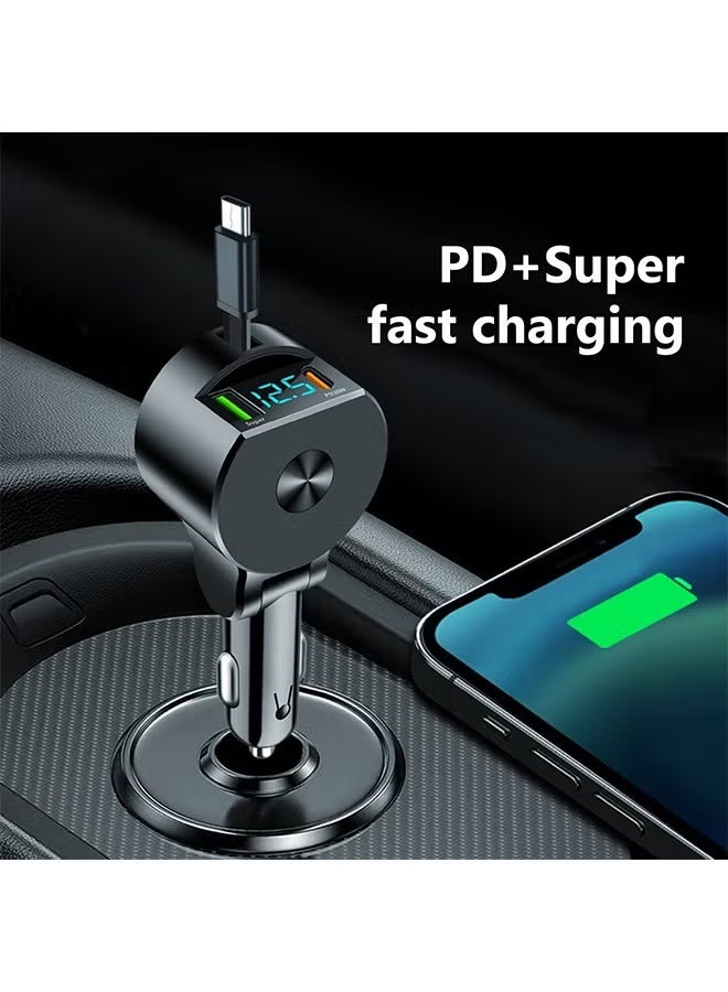 BiuTFon 75W Fast Charging Car Charger QC3.0 PD30W USB C Car Phone Charger With Type C Cable for iphone 15 14 13 Xiaomi Huawei Samsung - Image 2