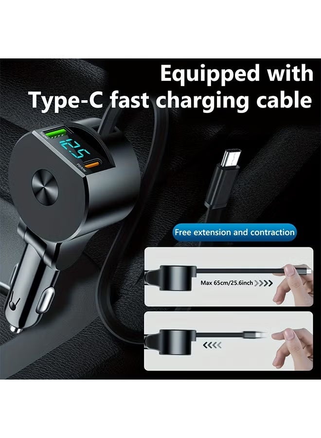 BiuTFon 75W Fast Charging Car Charger QC3.0 PD30W USB C Car Phone Charger With Type C Cable for iphone 15 14 13 Xiaomi Huawei Samsung - Image 5