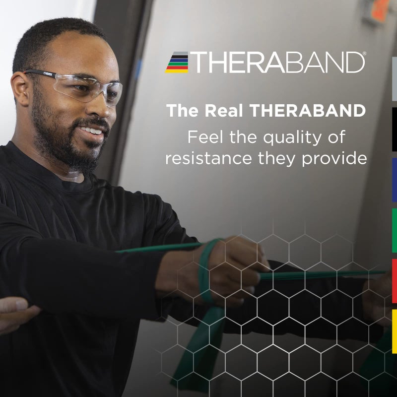 THERABAND Resistance Bands, 50 Yard Roll Professional Latex Elastic Band For Upper & Lower Body & Core Exercise, Physical Therapy, Pilates, At-Home Workout, & Rehab, Green, Heavy, Level 4 - Image 5