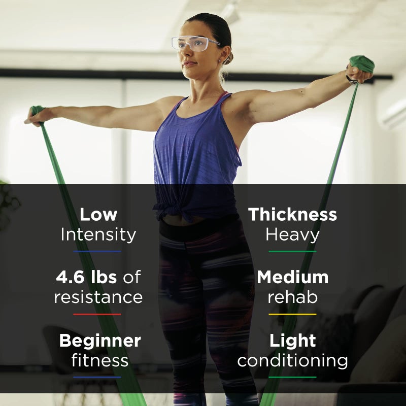 THERABAND Resistance Bands, 50 Yard Roll Professional Latex Elastic Band For Upper & Lower Body & Core Exercise, Physical Therapy, Pilates, At-Home Workout, & Rehab, Green, Heavy, Level 4 - Image 2