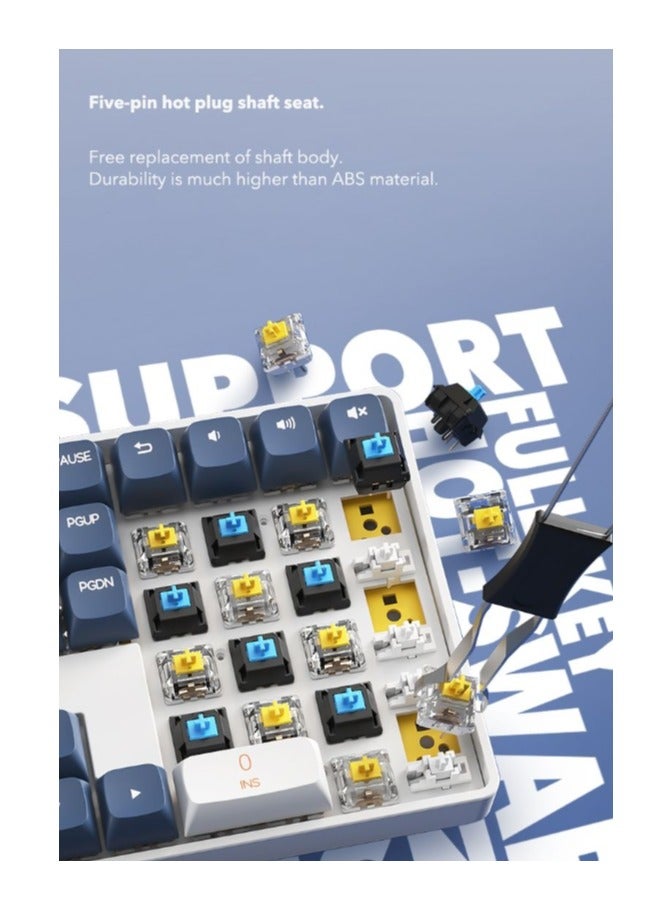 دارك فلاش لوحة مفاتيح الألعاب الميكانيكية اللاسلكية Darkflash GD108، تخطيط 110 مفاتيح، جميع المفاتيح المضادة للظلال، تدعم التبديل السريع، أغطية مفاتيح PBT مزدوجة اللون، بطارية 1200 مللي أمبير، لوحة مفاتيح للألعاب - Image 4