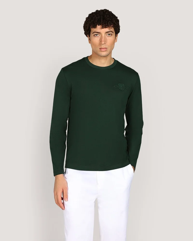 GANT Regular Tonal Shield Long Sleeve T-Shirt