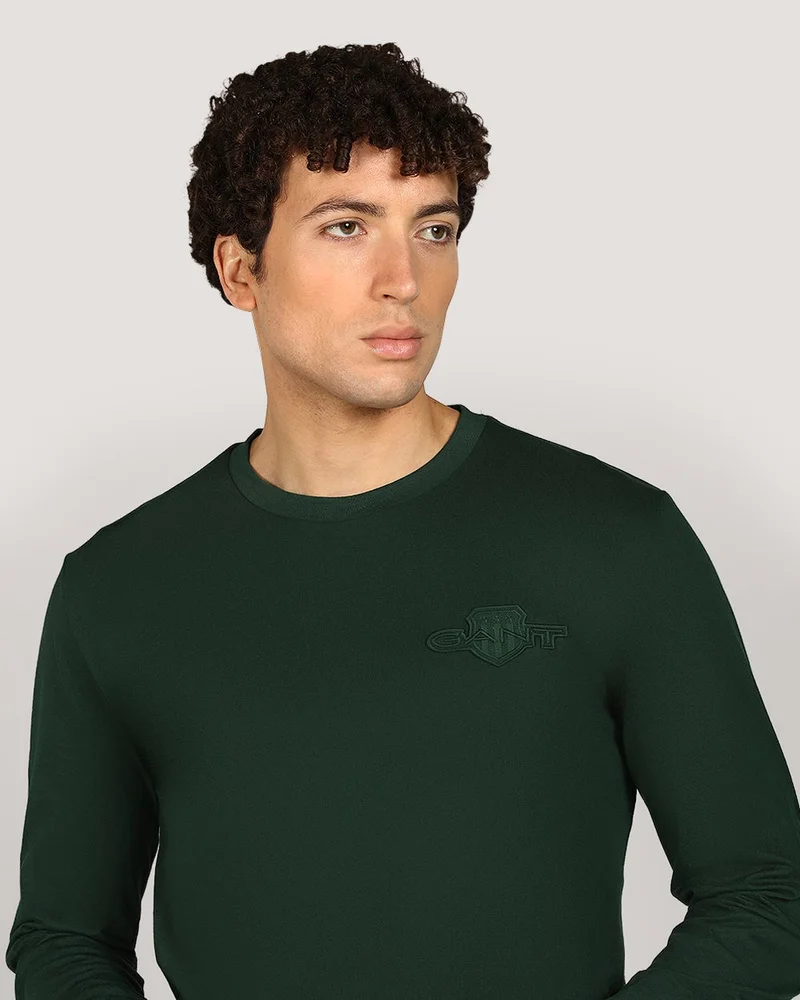 GANT  Regular Tonal Shield Long Sleeve T-Shirt for Men | Best Price UAE