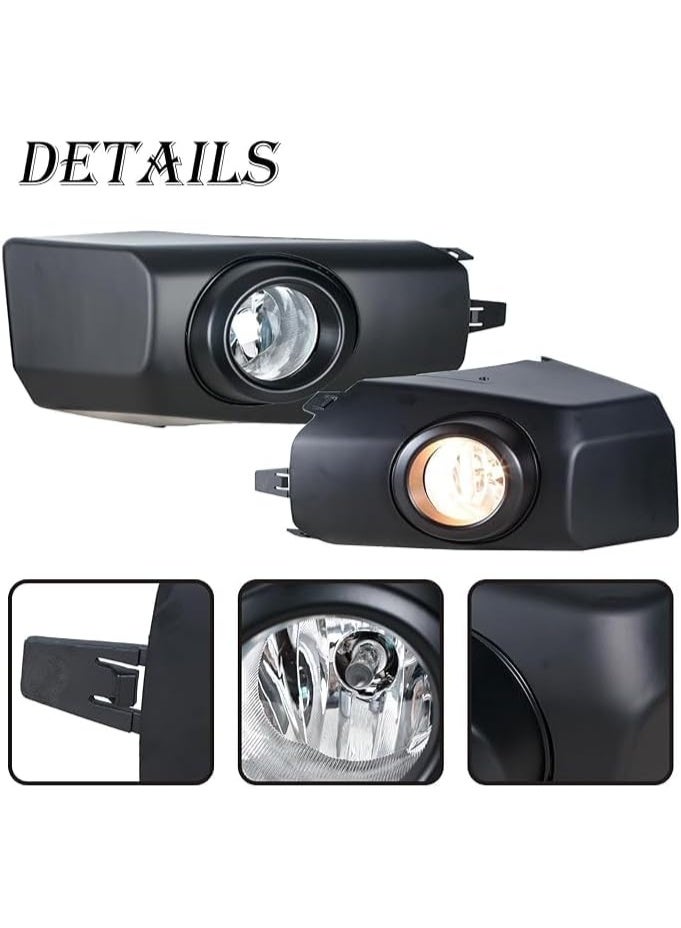 For 2007-2014 Fj Cruiser Fog Lights Pair Front Bumper Left & Right Side, Halogen Daytime Running Lamp with Pad & Cover (Black) - Image 4