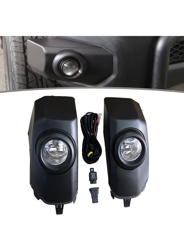 For 2007-2014 Fj Cruiser Fog Lights Pair Front Bumper Left & Right Side, Halogen Daytime Running Lamp with Pad & Cover (Black) - Image 2