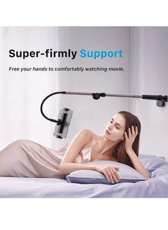 Excefore Tablet & Phone Stand Holder, Gooseneck Cell Phone Bed Holder with 360°Adjustable Clip Wireless Remote, Flexible Tablet Mount clamp for Desk, Compatible with iPhone/iPad/Tablet, Black  - Image 5