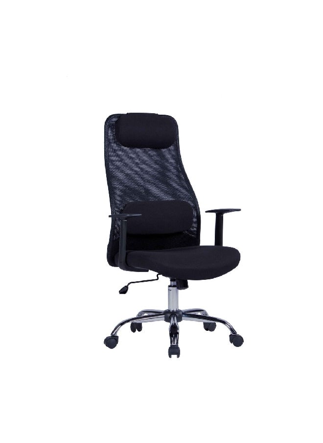 Tilt-Back And Flip-Up Modes Office Chair With Headrest And Wheels Black 120 X 67 X 58 Cm W-8605 