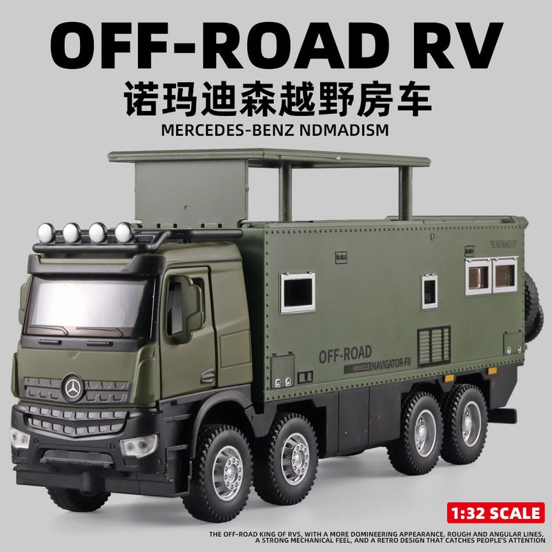 Normandeon 1/32 Alloy Model RV Toy Car – Pull Back Sound and Light for Kids - Image 2