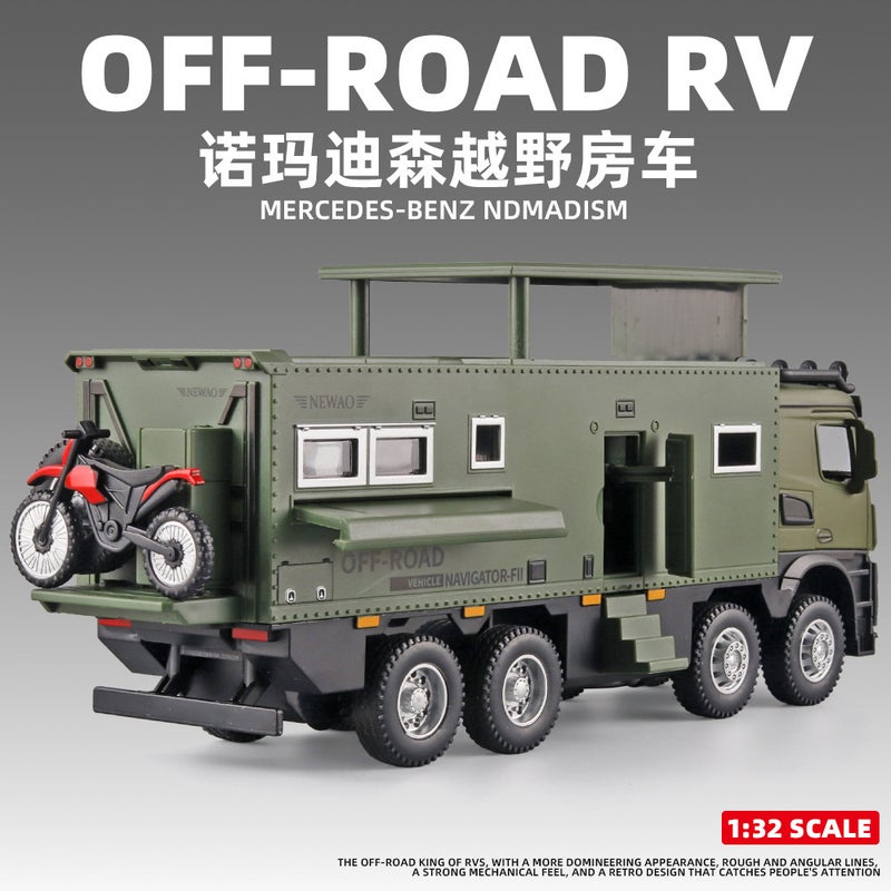 Normandeon 1/32 Alloy Model RV Toy Car – Pull Back Sound and Light for Kids - Image 3
