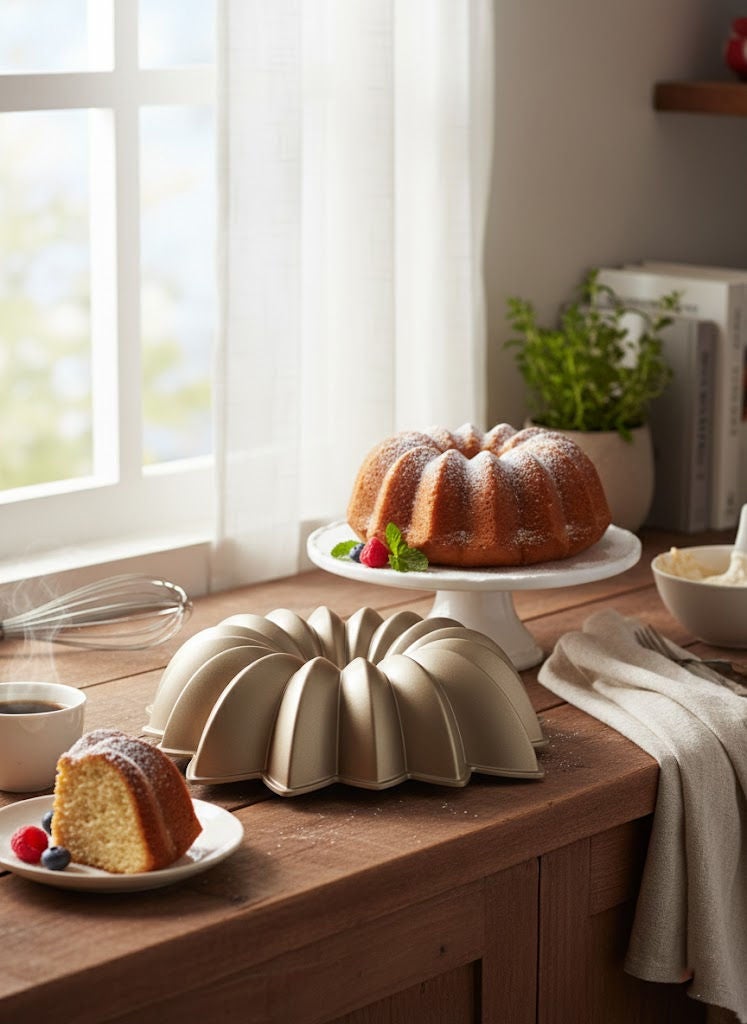 PROCILA Aluminium Granite Non-Stick Banquet Mould Pan Beige 30x25cm - Image 1