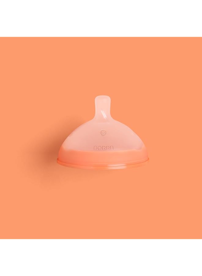 BORRN Baby Bottle Nipple 100% Bpa Free Silicone Easy To Clean Non Toxic Baby Feeding Bottle Teat Orange Variable Flow - Image 2