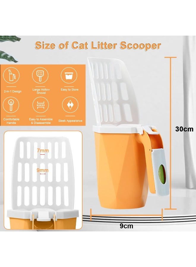 Zarra Traders Cat Litter Scoop with Bag Holder, Integrated Cat Litter Shovel with Waste Can & Refill 75pcs Litter Bags, Portable Detachable Deep Kitty Litter Scooper Cat Litter Sifter Poop Sifting Tool - Image 2