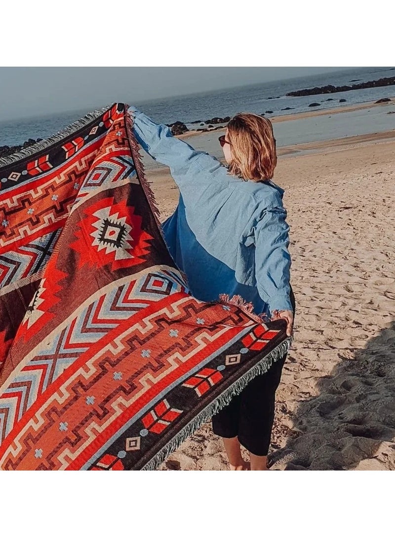 Generic Beach Blanket ,Multi Use Outdoor Camping Mat, Picnic Blanket,Cotton Knitted Sofa Blanket,Camping Beach Rug Living Room Carpet Bedspread deken(130*180cm) - Image 3