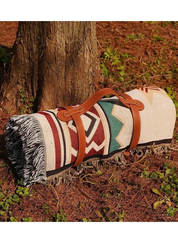 Generic Beach Blanket ,Multi Use Outdoor Camping Mat, Picnic Blanket,Cotton Knitted Sofa Blanket,Camping Beach Rug Living Room Carpet Bedspread deken(130*180cm) - Image 5