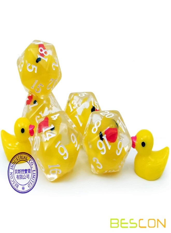 BESCON DICE Yellow Duck 20 Sides Dice Set of 5, Duck D20 5pcs Set - Image 3