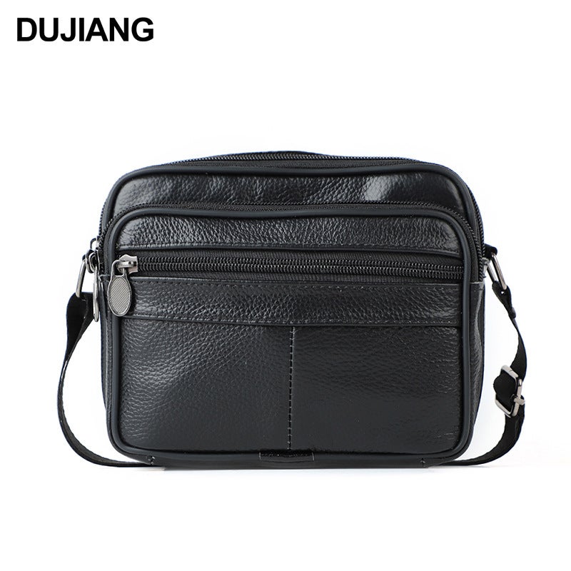 New Men'S Shoulder Bag Genuine Leather Men'S Vintage Crossbody Bag Large Capacity Horizontal Zipper Crossbody Messenger Bag - Image 1
