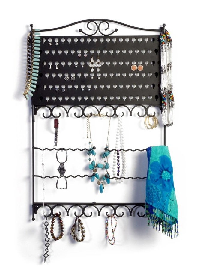 Mango Steam Wall-Mounted Jewellery & Earring Organiser, Deluxe Black - Image 1