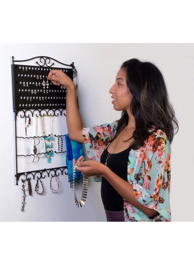 Mango Steam Wall-Mounted Jewellery & Earring Organiser, Deluxe Black - Image 3