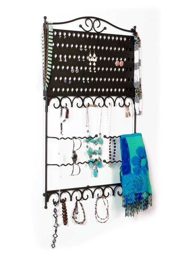Mango Steam Wall-Mounted Jewellery & Earring Organiser, Deluxe Black - Image 2