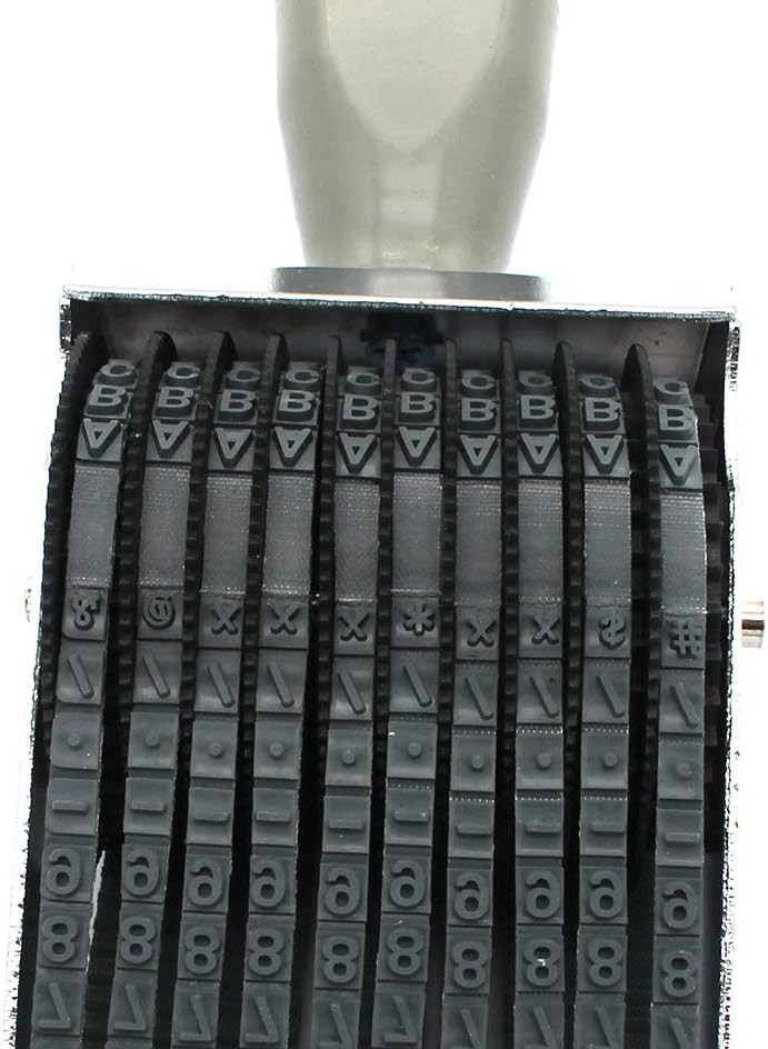 zeng 10 Digit Alphabet Stamp, Rolling Changeable Alphabet Number Stamp - Suitable for Date Stamps, Business Stamps, Rubber Stamp, Printing Size 60 x 4.5 mm, Grey Black - Image 4