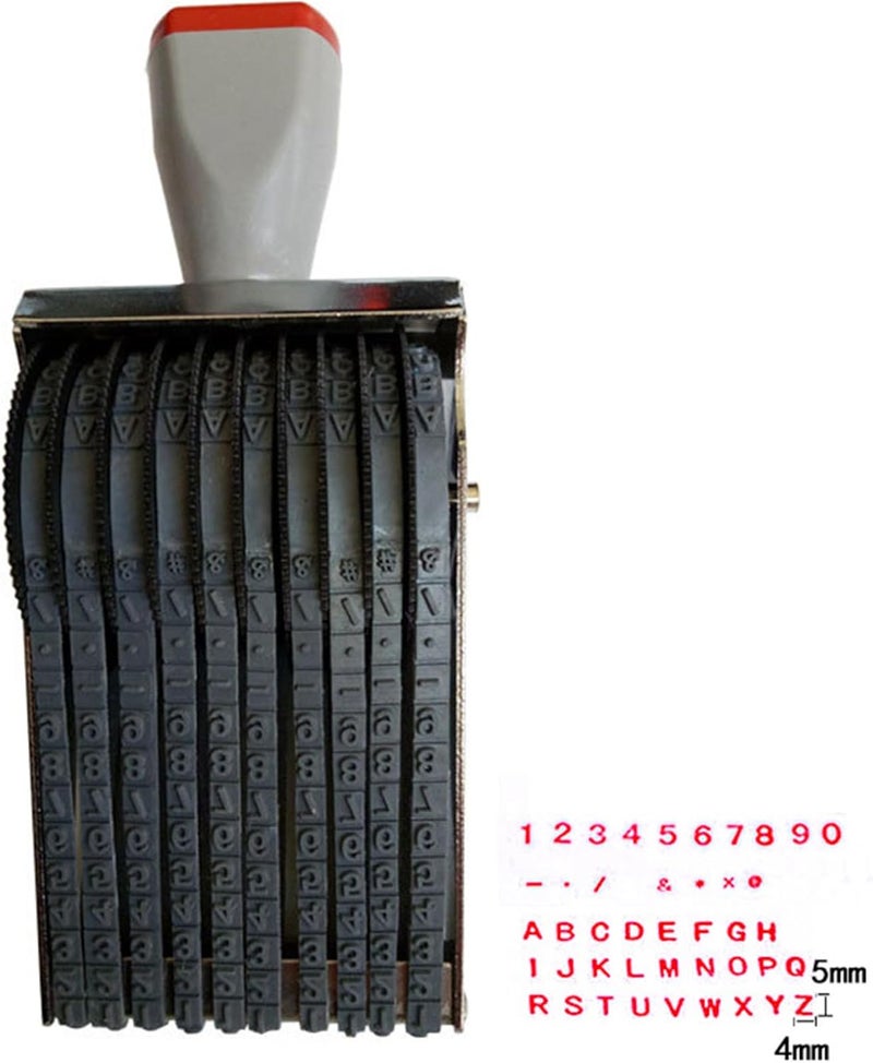 zeng 10 Digit Alphabet Stamp, Rolling Changeable Alphabet Number Stamp - Suitable for Date Stamps, Business Stamps, Rubber Stamp, Printing Size 60 x 4.5 mm, Grey Black - Image 3