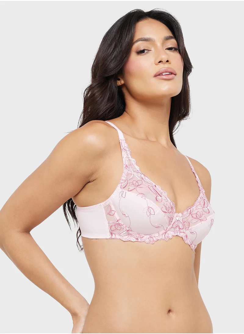 هانك مولر Lace Plunge Neck Bra