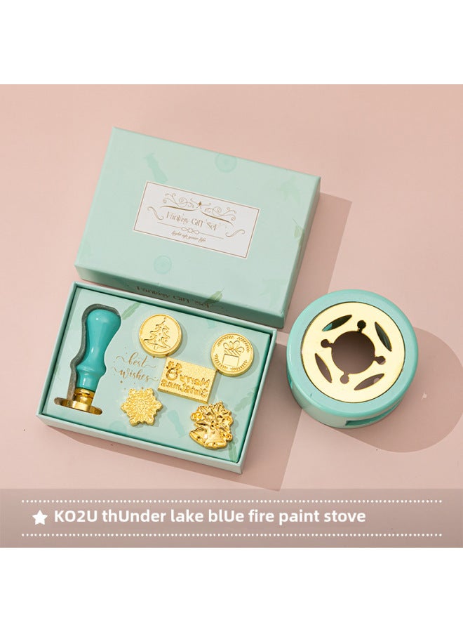 Autonomy New Macaron Fire Lacquer Wax Grain Furnace Seal Hand Account Valentine's Day Birthday Gift Lacquer Seal Full Set - Image 1