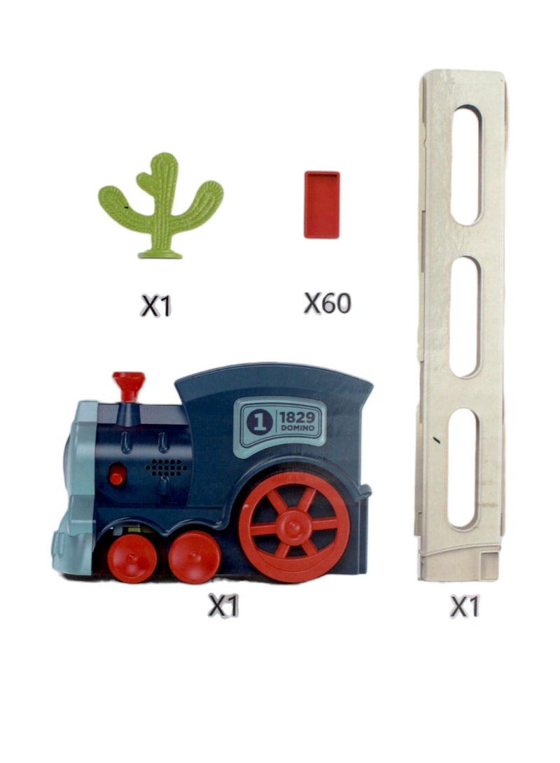 Kids Electric Domino Train Car With Sound  Light Automatic Laying Dominoes Brick Toy - Image 3