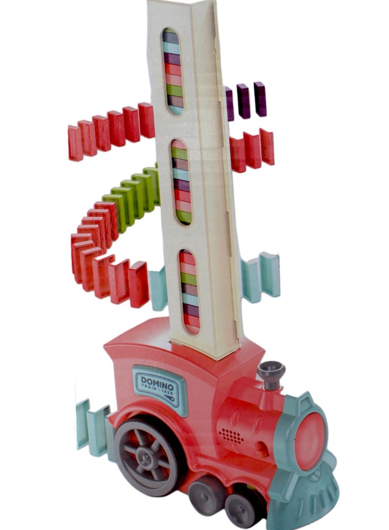 Kids Electric Domino Train Car With Sound  Light Automatic Laying Dominoes Brick Toy - Image 2