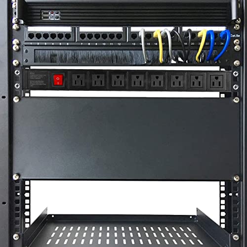 BTU Power Strip Surge Protector Rack-Mount PDU, 8 Right Angle Outlets Wide-Spaced, Mountable Power Strip Heavy Duty for Server Racks, Commercial, 300J,ETL (Black 6FT) - Image 3