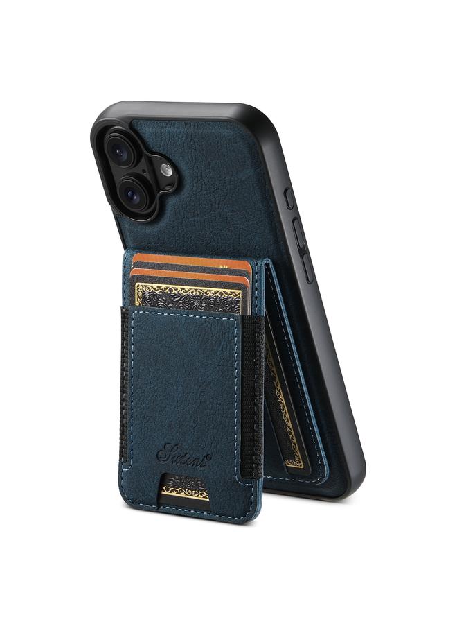 Suteni Case For iPhone 16 H17 Litchi Texture Leather MagSafe Detachable Wallet Phone Case - Image 1