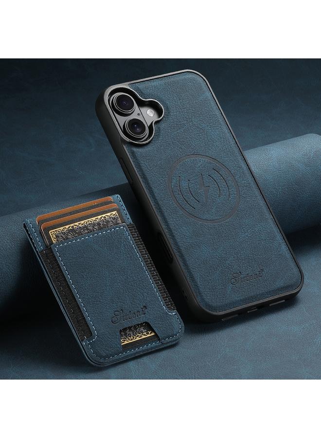 Suteni Case For iPhone 16 H17 Litchi Texture Leather MagSafe Detachable Wallet Phone Case - Image 2