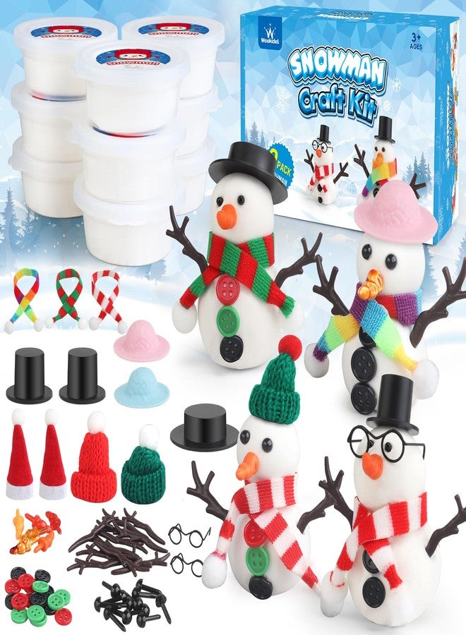 wookidel 9 Pack Build a Snowman Kit Snowman Crafts for Kids, Modeling Clay kit Snowmans Making Kit, Christmas Stocking Stuffers for Kids and Adults, Xmas Crafts Christmas Ornament - Image 1