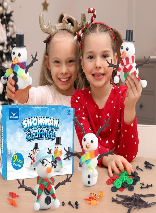 wookidel 9 Pack Build a Snowman Kit Snowman Crafts for Kids, Modeling Clay kit Snowmans Making Kit, Christmas Stocking Stuffers for Kids and Adults, Xmas Crafts Christmas Ornament - Image 3
