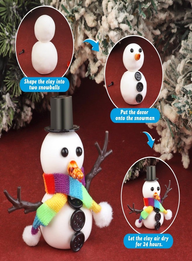 wookidel 9 Pack Build a Snowman Kit Snowman Crafts for Kids, Modeling Clay kit Snowmans Making Kit, Christmas Stocking Stuffers for Kids and Adults, Xmas Crafts Christmas Ornament - Image 4