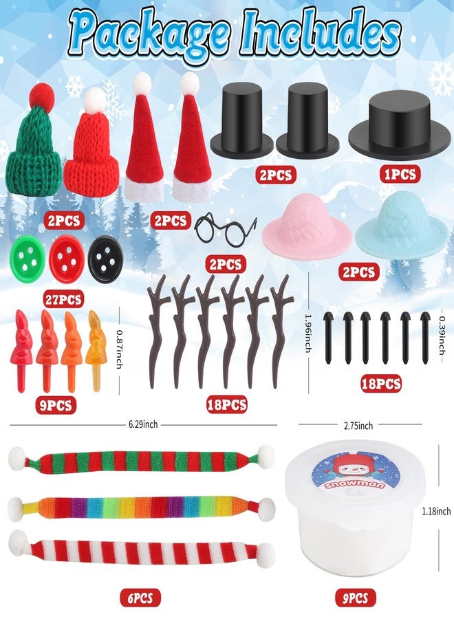 wookidel 9 Pack Build a Snowman Kit Snowman Crafts for Kids, Modeling Clay kit Snowmans Making Kit, Christmas Stocking Stuffers for Kids and Adults, Xmas Crafts Christmas Ornament - Image 2