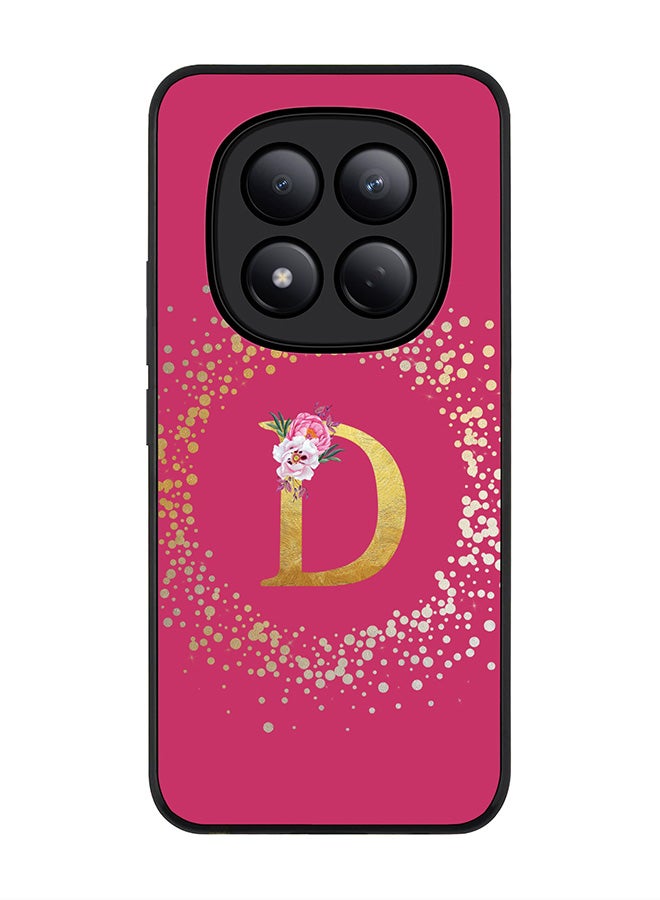 For Xiaomi Redmi Note 15 Pro 4G Case,Slim fit Camera Protection, Shockproof Thin Phone cover  - Custom Monogram Floral - D ( Deep Pink )
