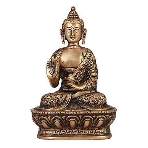 ARTVARKO Brass Buddha Statue Gautam Buddha Idol for Home Decor Vaastu Feng Shui Religious Gift 7 Inch, Pack of 1, - Image 3