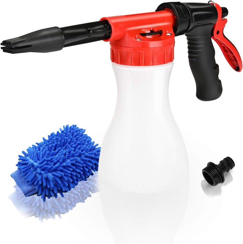 Juqiboom Car Foam Gun, - Adjustable Ratio Dial Car Snow Soap Gun Fit Low Water Pressure Universal Standard Garden Hose, Blaster Car Washer Sprayer for Home Garden Use - Image 1